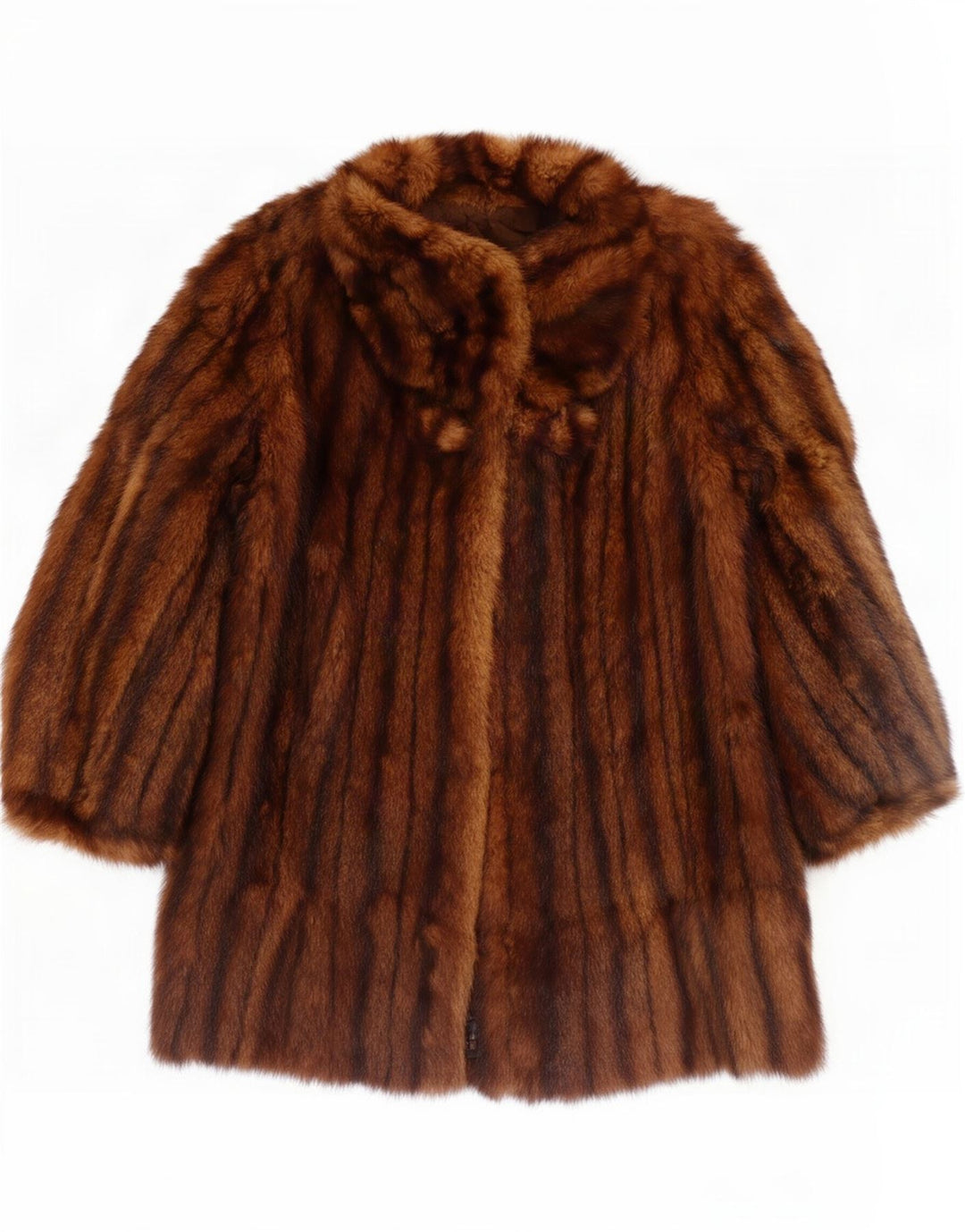Vintage pelsfrakke til kvinder UK 12 Medium Brown Animal Print