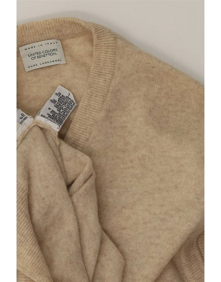 Benetton Herrevest Tank Top Stor Beige Flecked Lammeuld