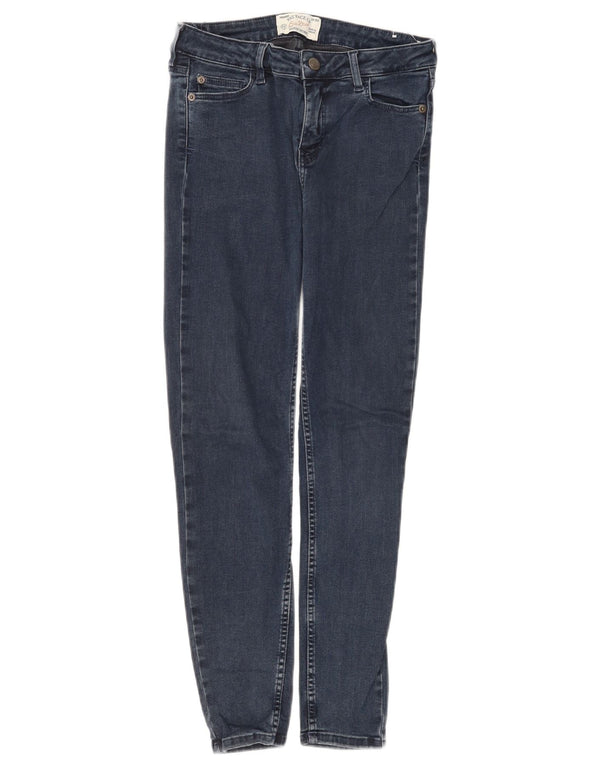 Fat Face Dame Super Skinny Jeans UK 10 Small W28 L27 Marineblå Bomuld