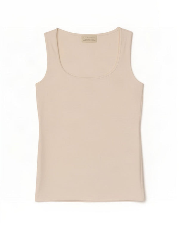 Zara Damevest Top UK 12 Medium Hvid Polyamid