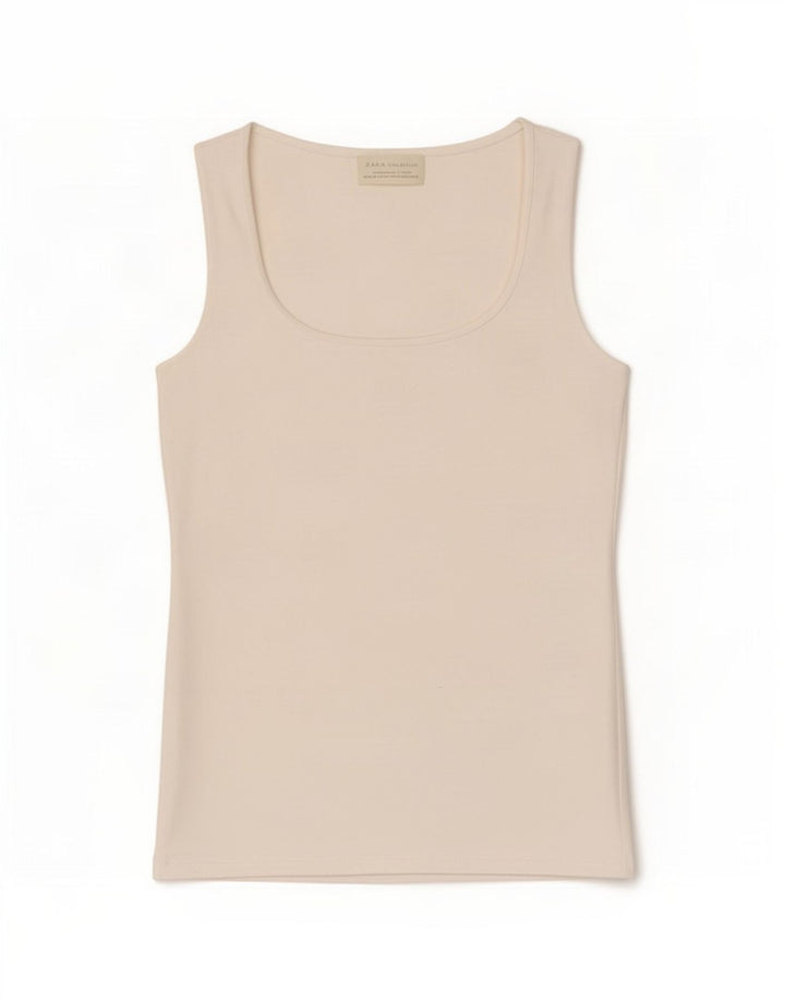Zara Damevest Top UK 12 Medium Hvid Polyamid