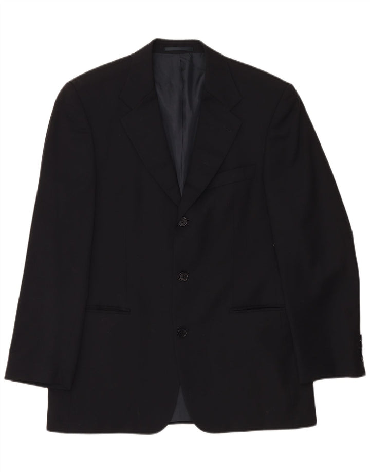 Hugo Boss Herre 3-knaps blazerjakke EU 50 Large Black Virgin Wool
