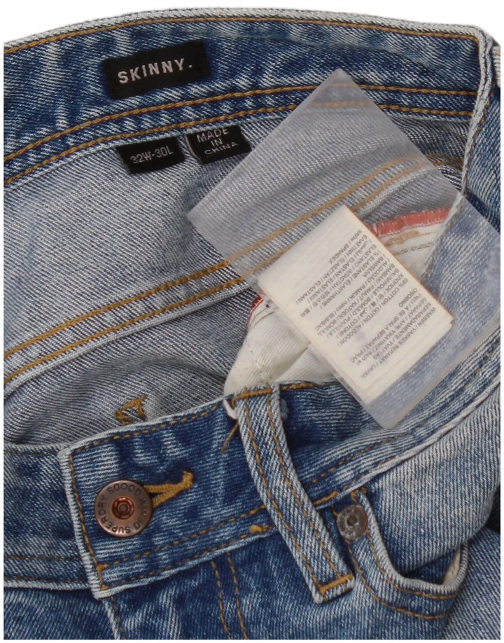 SUPERDRY Distressed Skinny Jeans til mænd W32 L30 blå bomuld