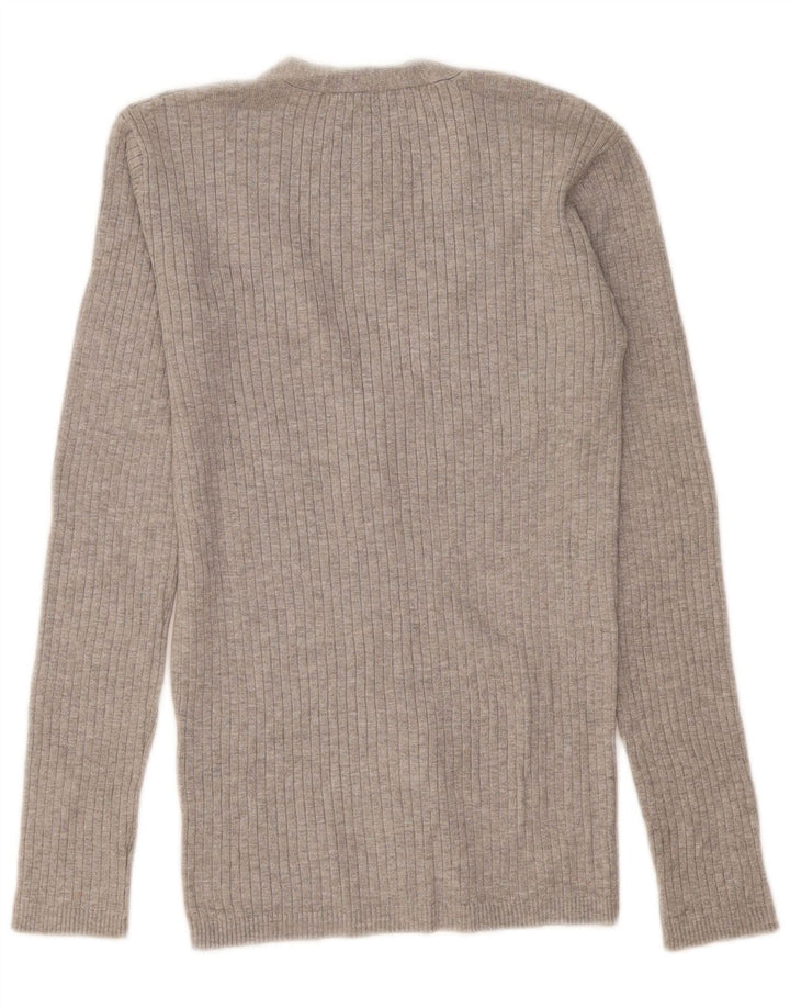 Zara Dame Cardigan Sweater UK 14 Large Grå