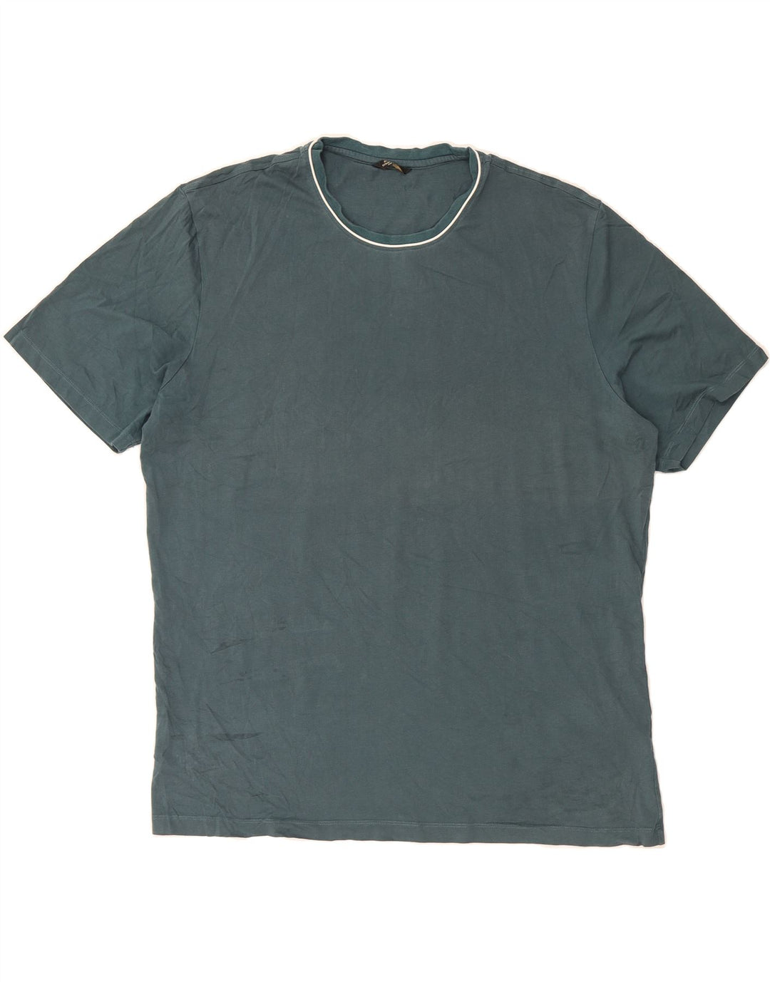 MASSIMO DUTTI Mens T-Shirt Top 2XL Blue Cotton Vintage Massimo Dutti and Second-Hand Massimo Dutti from Messina Hembry 