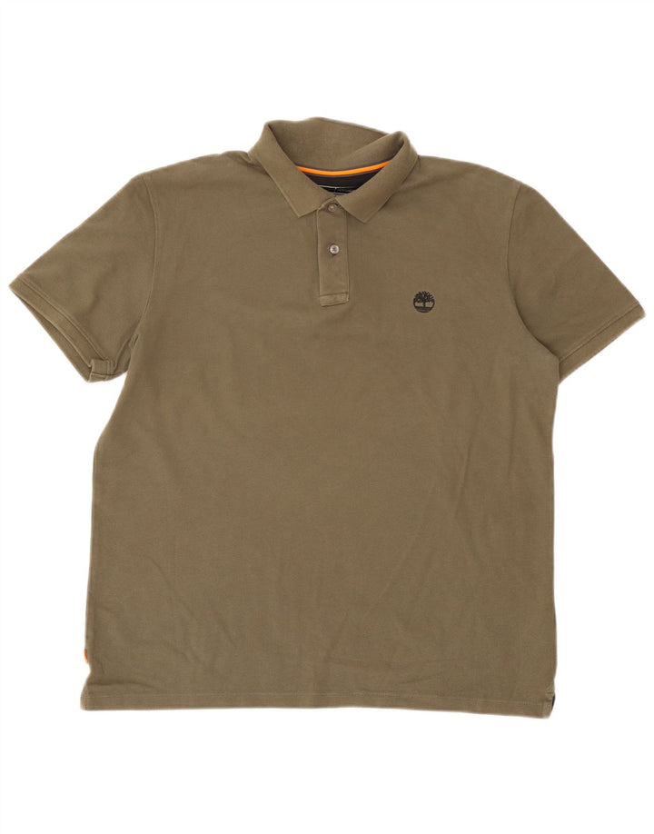 Timberland Herre Regular Fit Polo Shirt Stor Khaki Bomuld