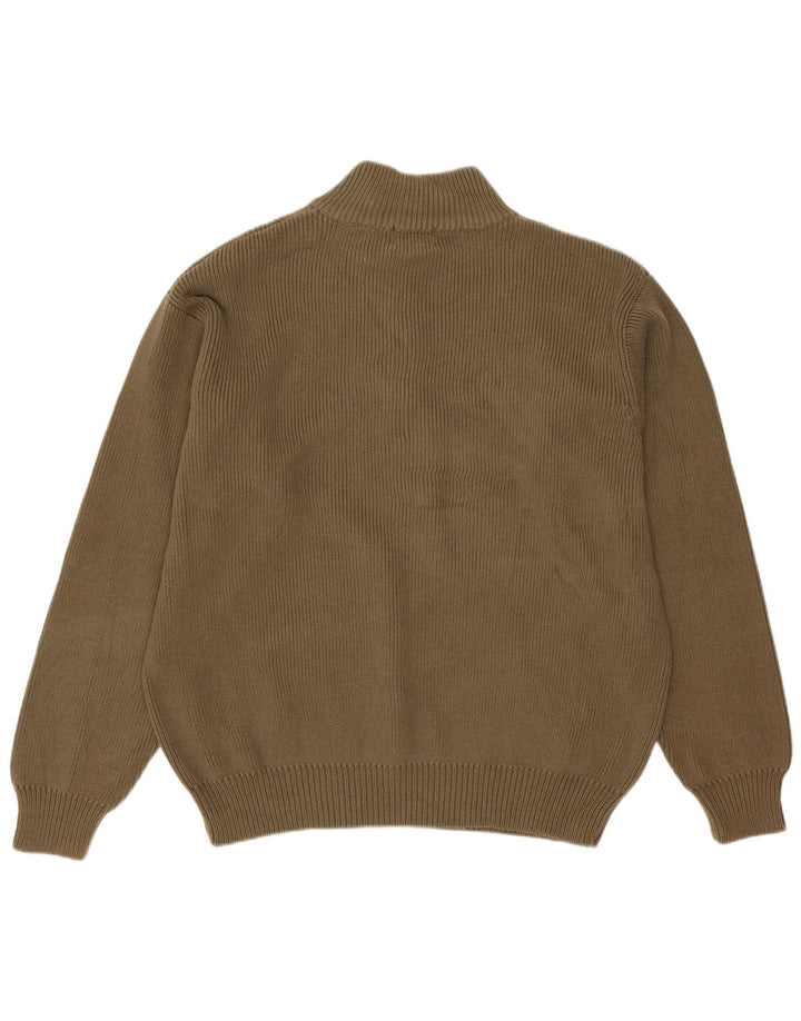L.L.Bean Herre sweater med lynlåshals Stor Khaki Bomuld