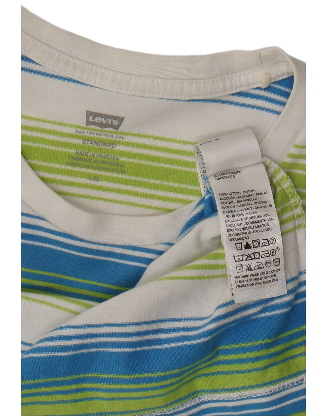 Levi's Herre Standard T-Shirt Top Stor flerfarvet stribet bomuld