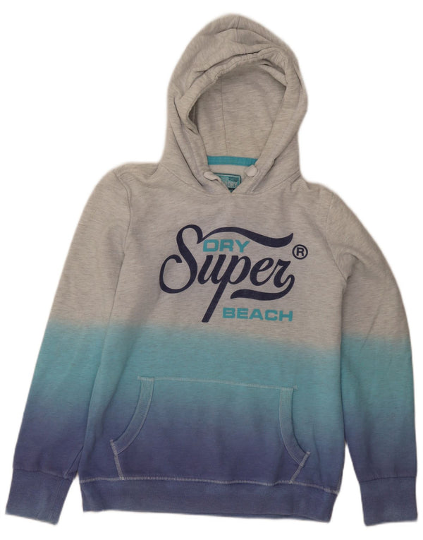 Superdry Grafisk hættetrøje til kvinder UK 18 XL Grå Tie Dye Bomuld