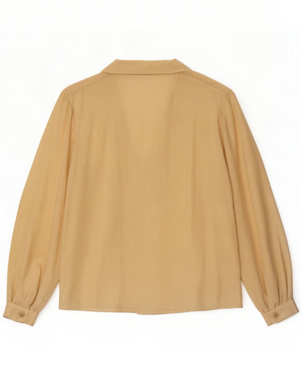 Vintage Womens Shirt Blouse UK 14 Medium Beige