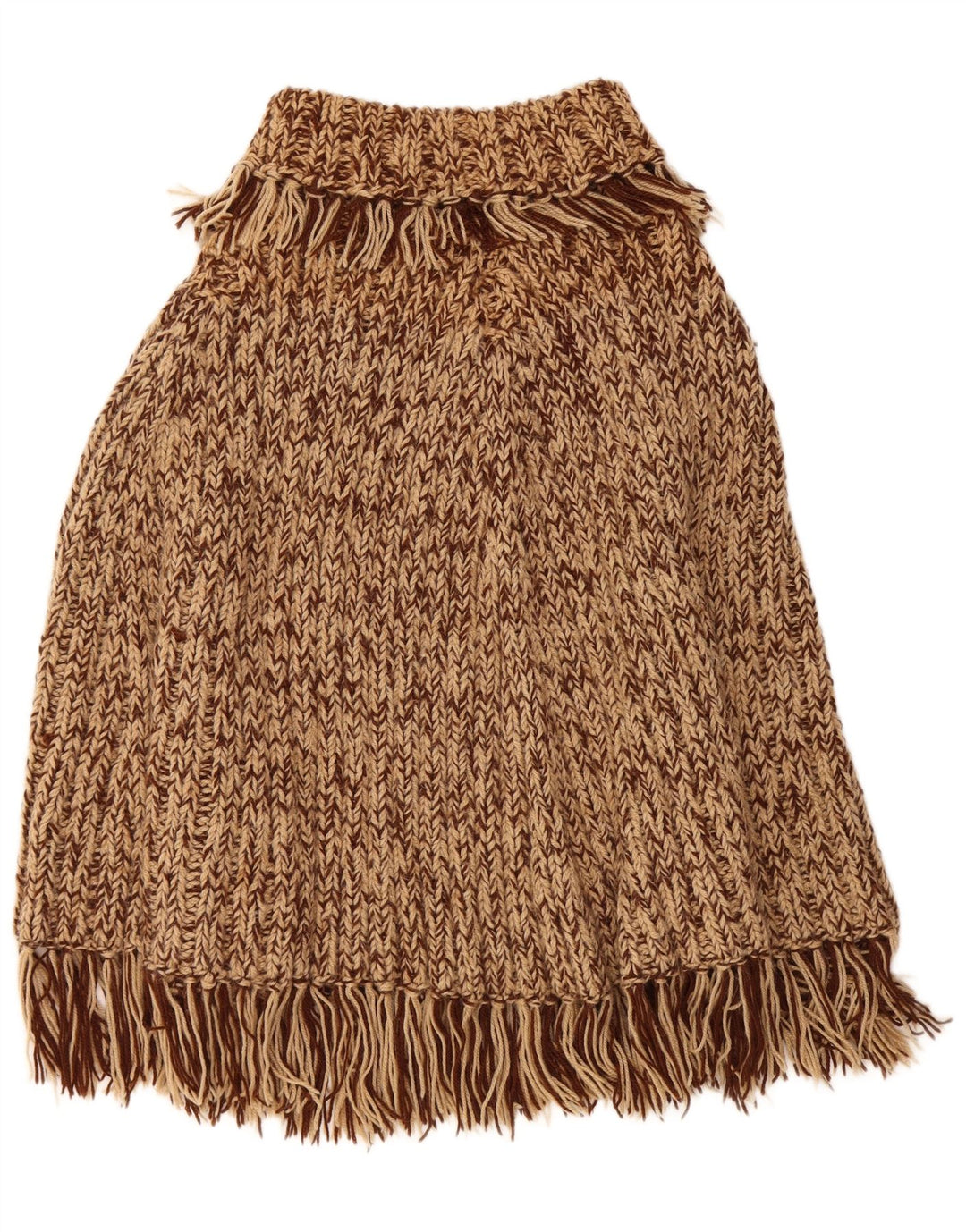 Vintage ponchotrøje til kvinder i en størrelse brun flækket