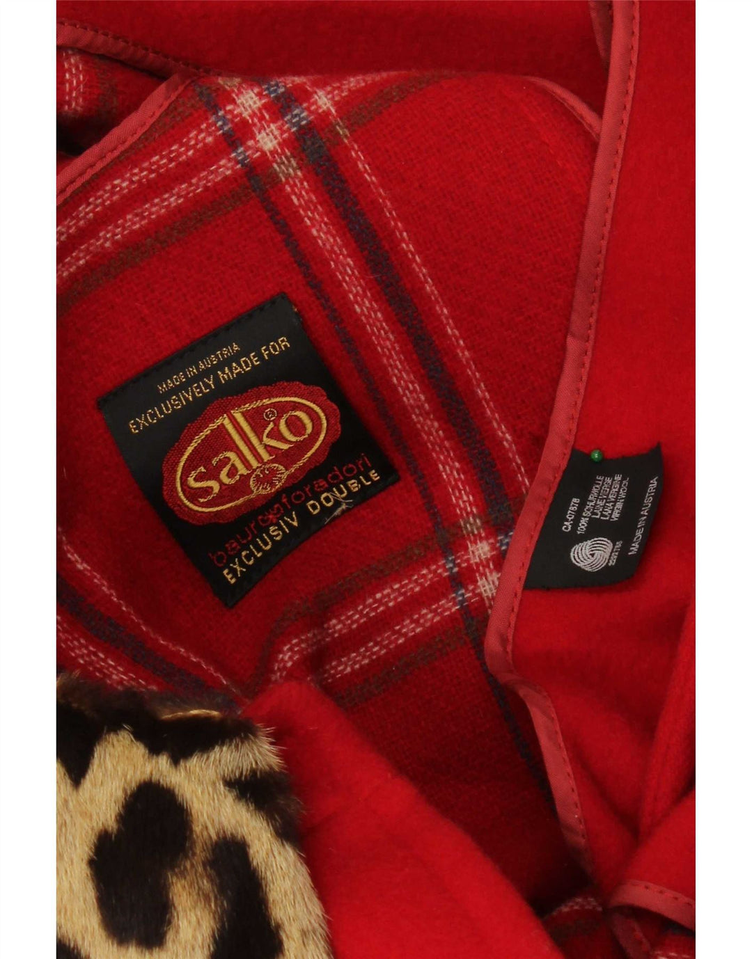 Salko Dame Loose Fit Overfrakke UK 16 Large Red Virgin Wool