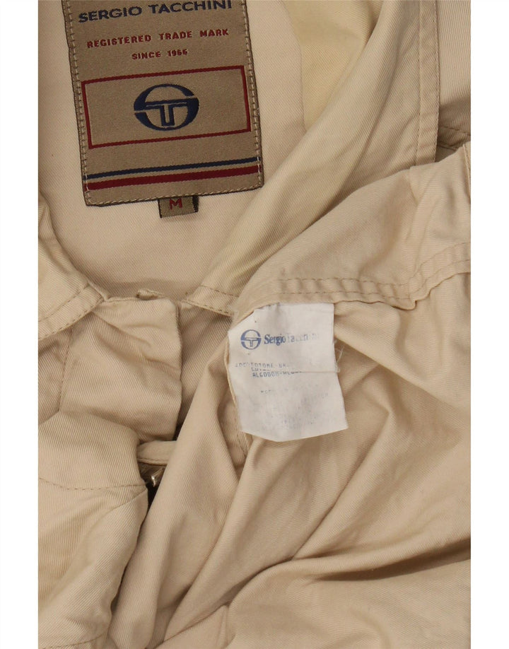 Sergio Tacchini Kvinder Utility Jacket UK 14 Medium Beige Bomuld