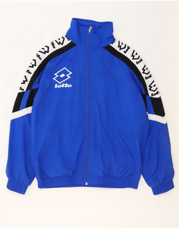 Lotto Herre grafisk træningsdragt Topjakke 2XL Blå Colourblock Nylon