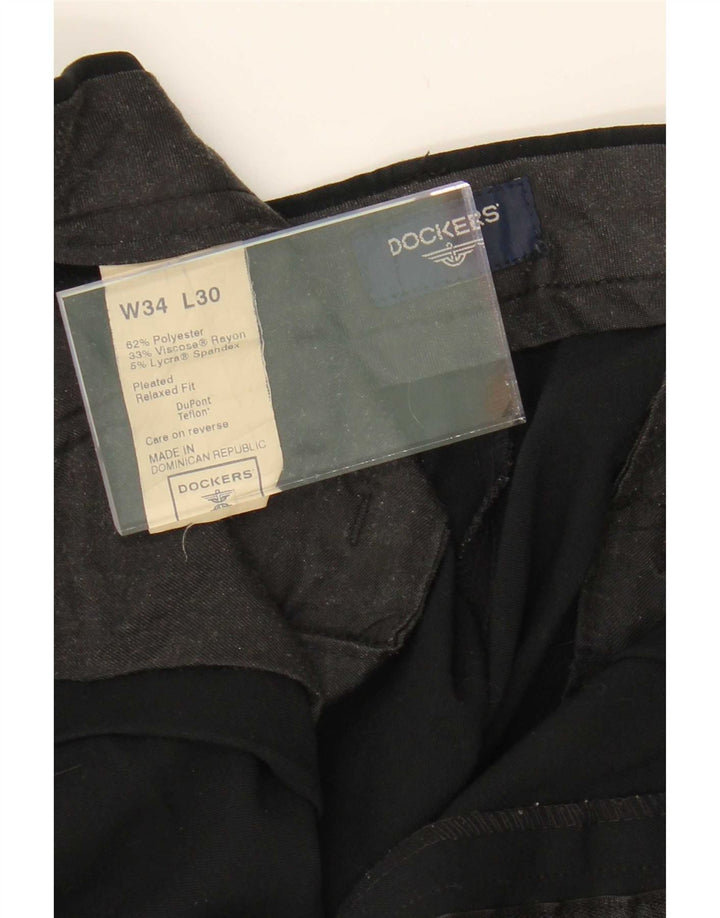 Dockers Straight Suit bukser til mænd W34 L30 sort polyester