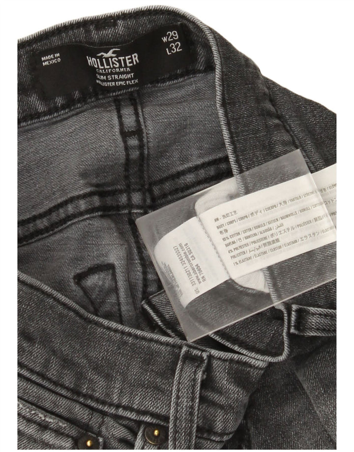 Hollister Herre Slim Straight Jeans W29 L32 Grå Bomuld