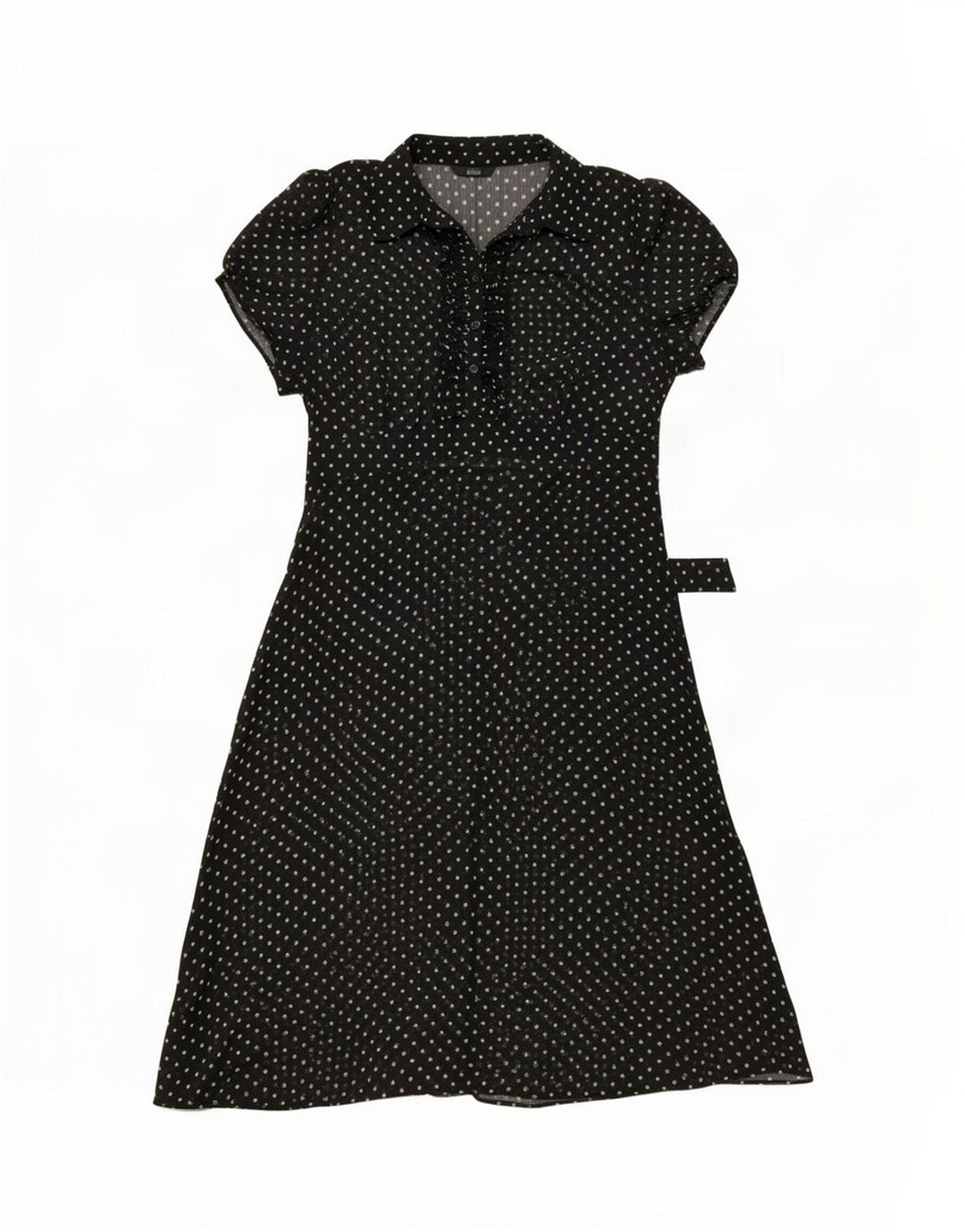Marks & Spencer Dame Se Through A-Line Kjole UK 14 Medium Sort Plettet
