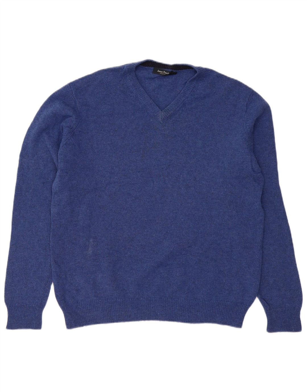 JAMES PRINGLE Herre V-hals sweater Stor Blå Ny Uld