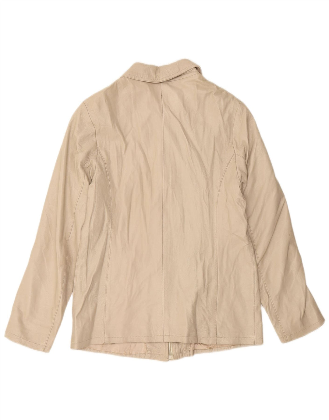 PASKAL Womens Leather Jacket UK 10 Small Beige