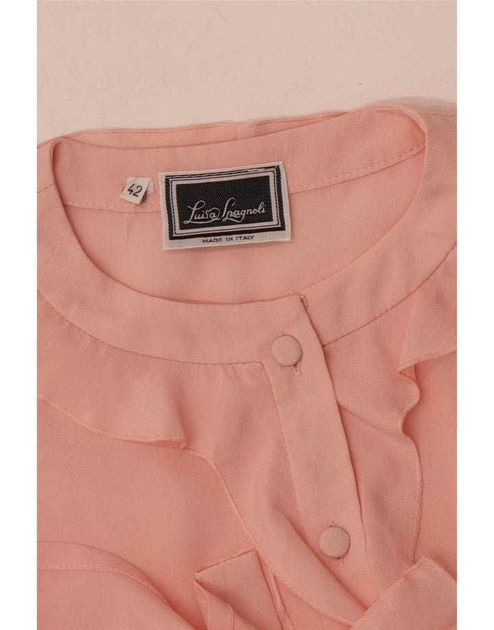 Luisa Spagnoli Dame Flæse foran Bluse IT 42 Medium Pink