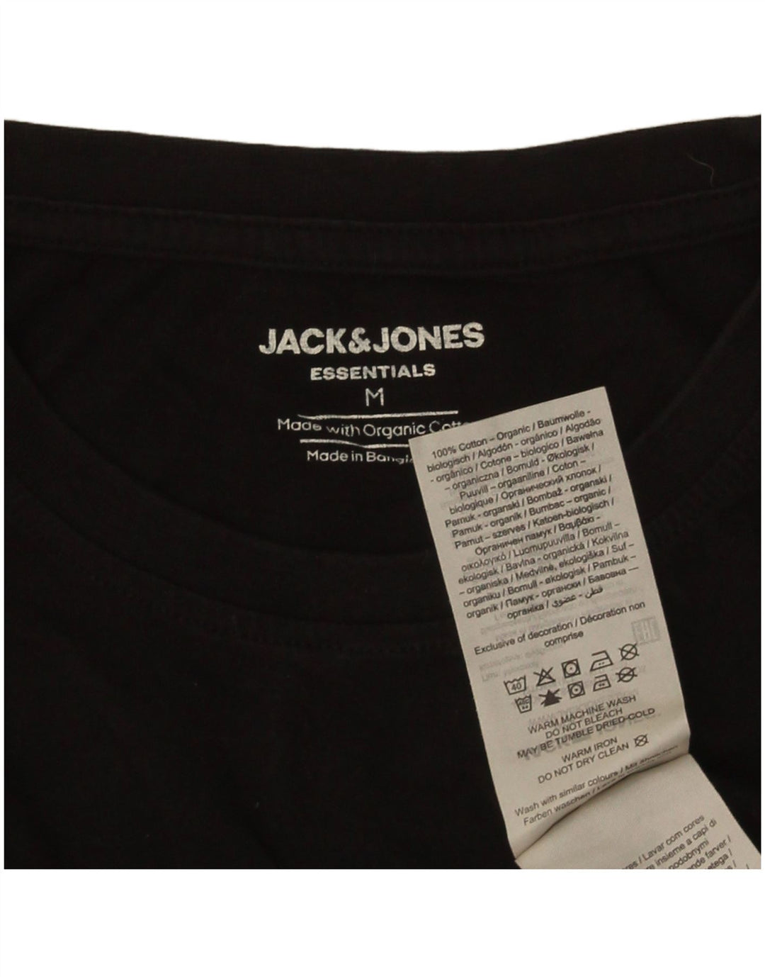 Jack & Jones Herre T-Shirt Top Medium Sort Bomuld