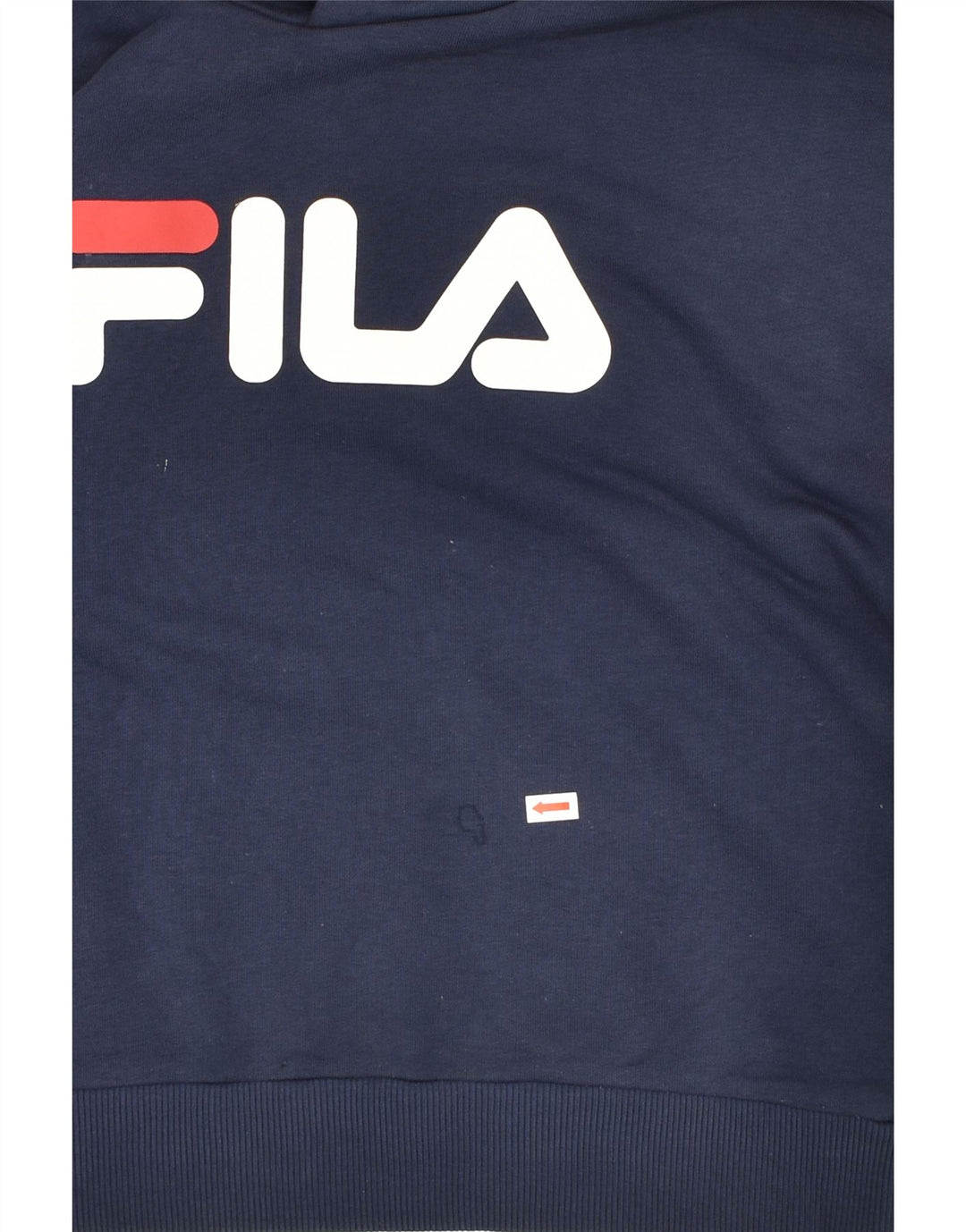 FILA Mens Graphic Hoodie Jumper Small Navy Blue Colourblock Cotton | Vintage Fila | Thrift | Second-Hand Fila | Used Clothing | Messina Hembry 