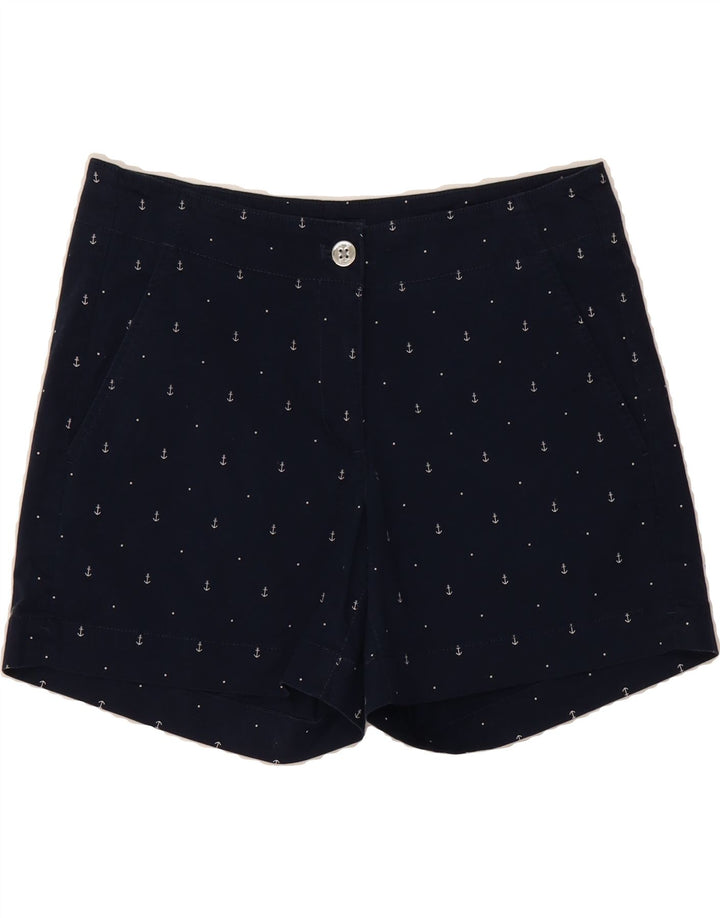 NAUTICA Womens Abstract Pattern Chino Shorts US 4 Small W30 Navy Blue Vintage Nautica and Second-Hand Nautica from Messina Hembry 