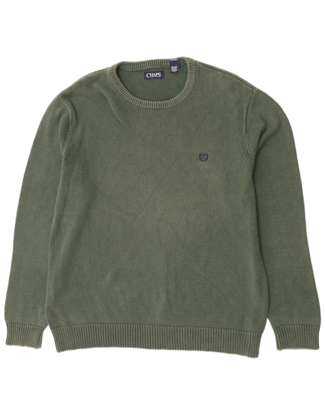 Chaps Herre Crew Neck Jumper Sweater XL Grøn Bomuld