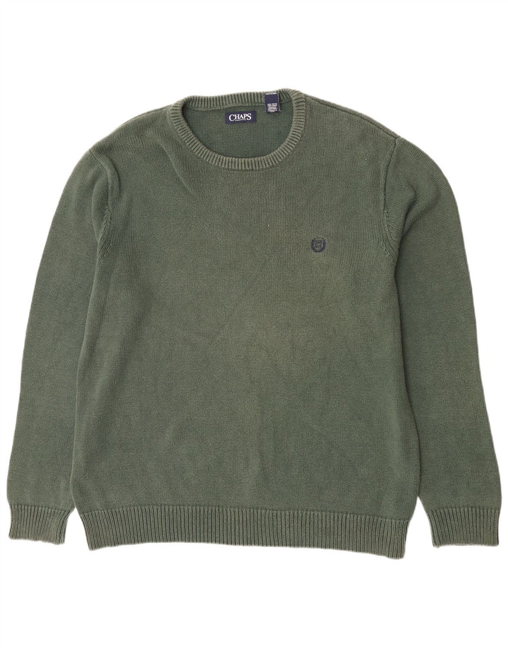 Chaps Herre Crew Neck Jumper Sweater XL Grøn Bomuld