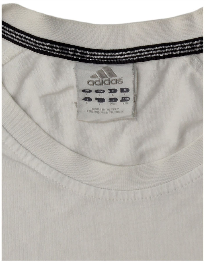 ADIDAS Herre T-Shirt Top Stor Hvid Bomuld
