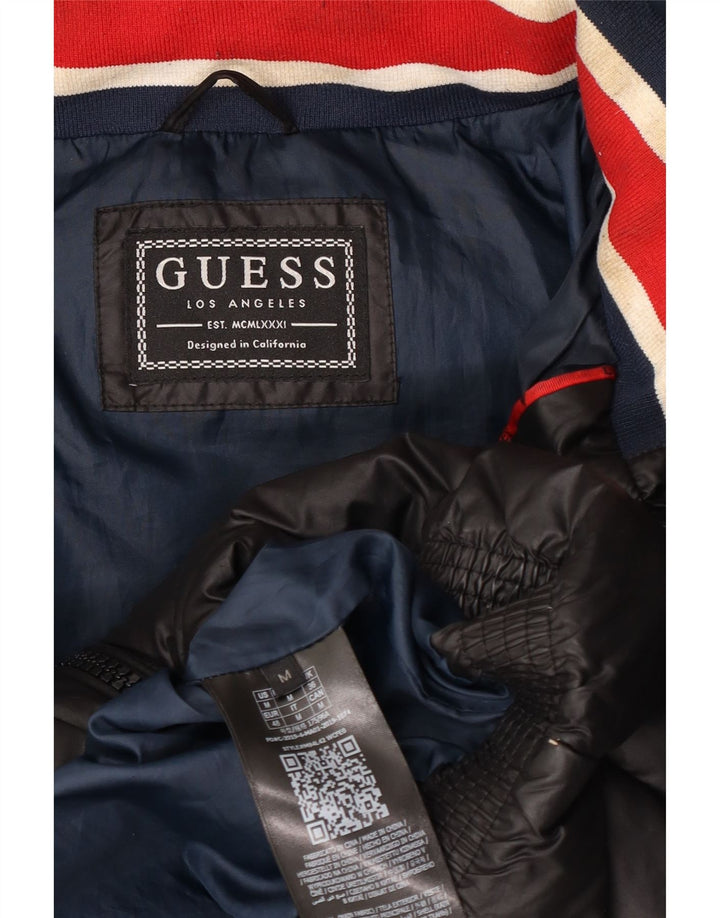 Guess Herre hættepolstret jakke UK 38 Medium Sort Polyester