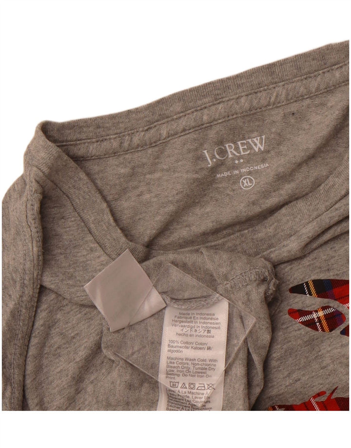 J. Crew Herre Grafisk T-Shirt Top XL Grå Bomuld