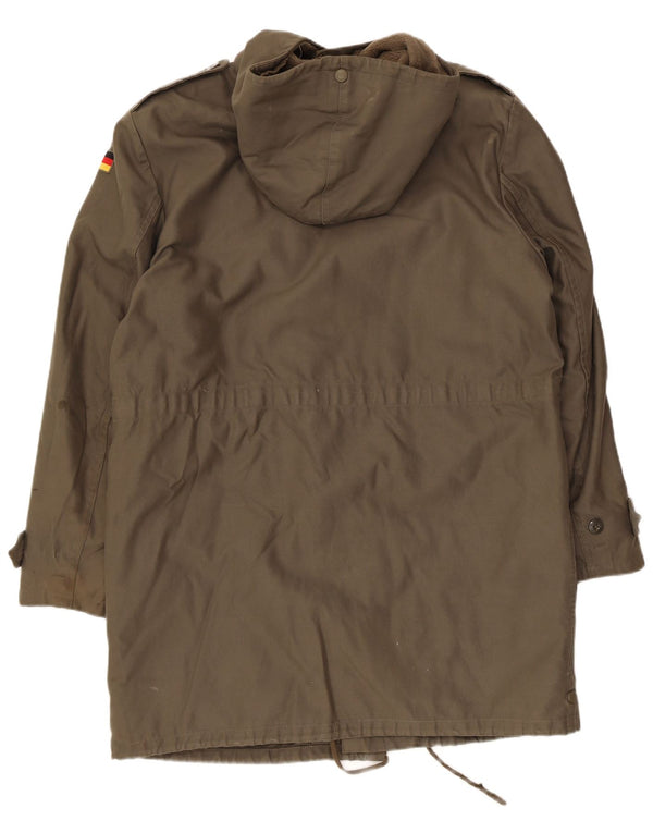 Vintage Herre Militær hætte Sherpa Parka jakke UK 38 Medium Khaki