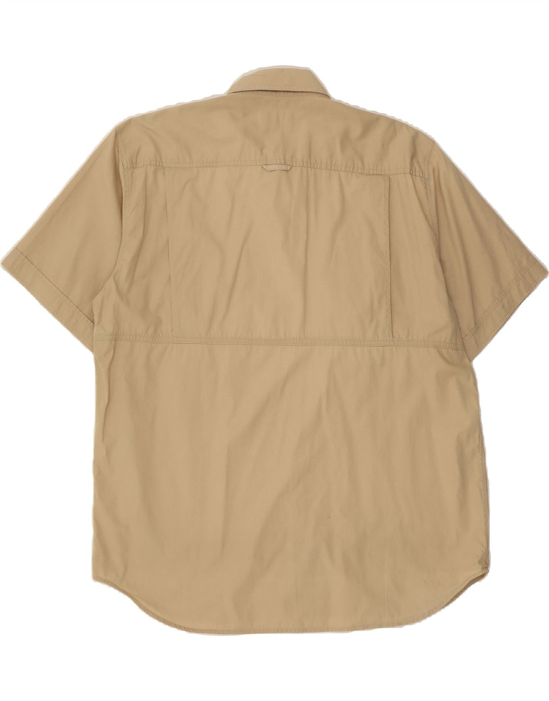 VINTAGE Mens Short Sleeve Shirt XL Beige Vintage Vintage and Second-Hand Vintage from Messina Hembry 