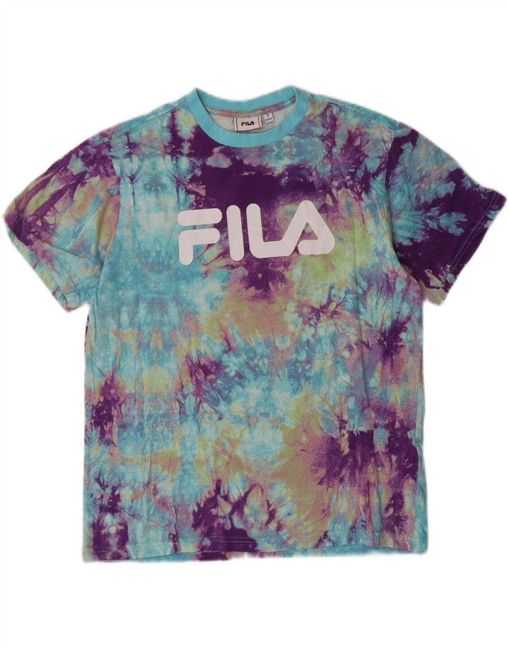 FILA Mens Graphic T-Shirt Top Small Multicoloured Tie Dye Cotton Vintage Fila and Second-Hand Fila from Messina Hembry 