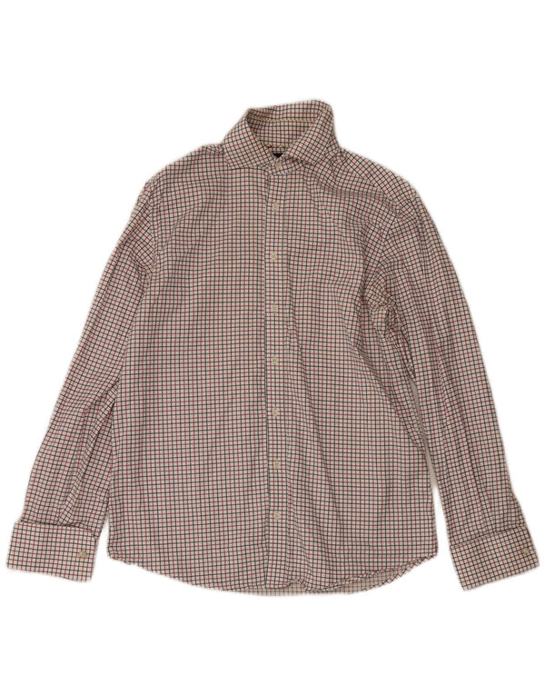 Pierre Cardin Herreskjorte str. 39 15 1/2 Medium hvid ternet bomuld