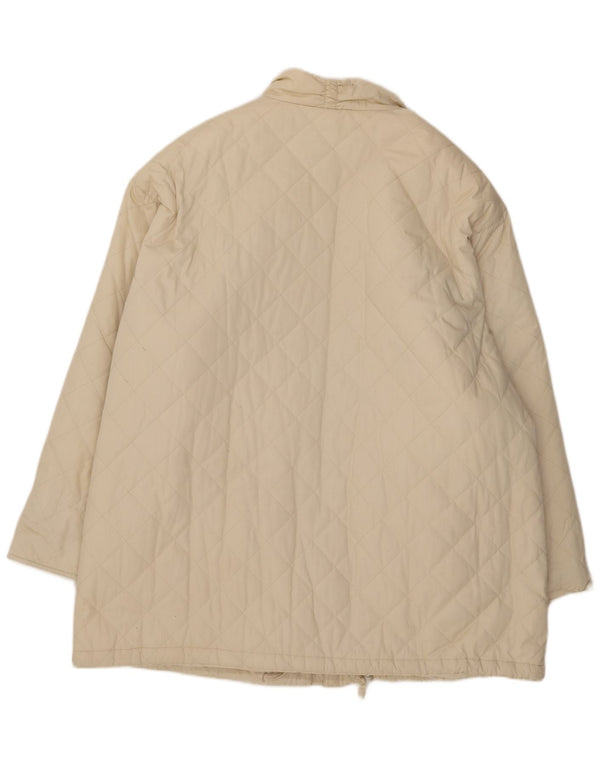 Vintage kviltet jakke til kvinder IT 54 2XL Beige