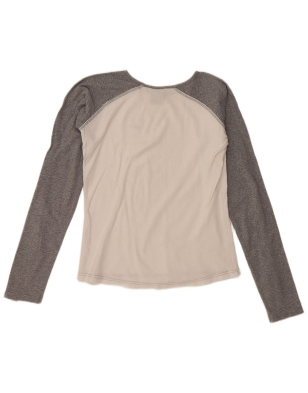 NIKE Dame Top Langærmet UK 10/12 Medium White Colourblock