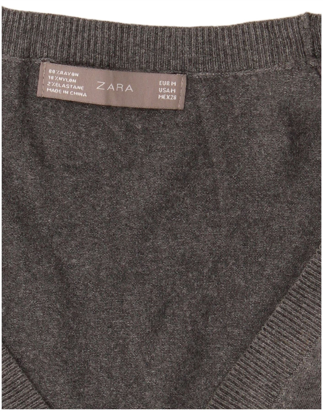 Zara Dame Cardigan Sweater UK 12 Medium Grey Rayon