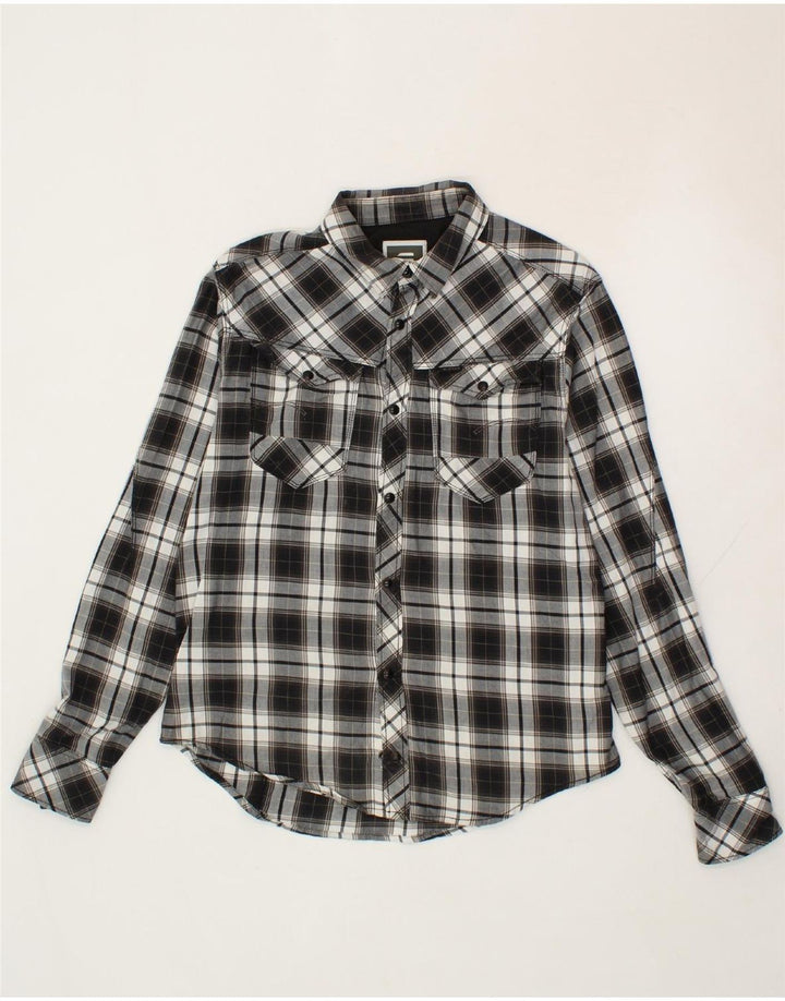 G-STAR Boys Flannel Shirt 15-16 Years Medium Black Check Cotton Vintage G-Star and Second-Hand G-Star from Messina Hembry 