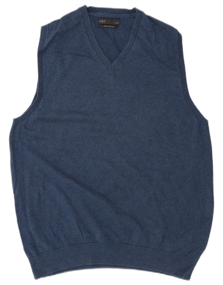 Marks & Spencer Herrevest Tank Top Stor Marineblå Bomuld