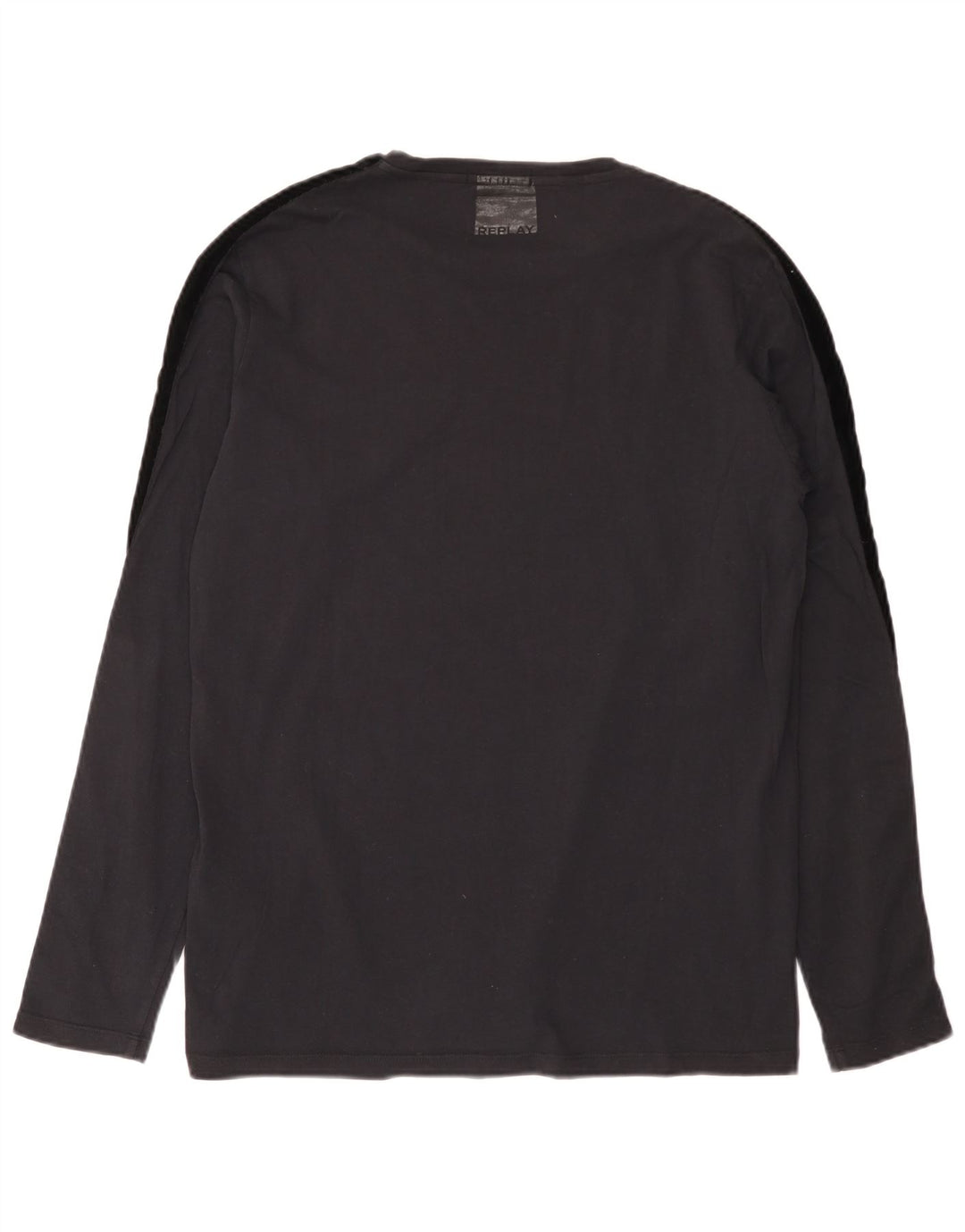 Replay Herre Top Langærmet Stor Sort Colourblock Bomuld