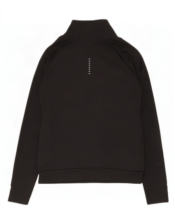 Nike Dame Dri Fit grafisk sweatshirt med lynlås i halsen UK 6 XS Sort