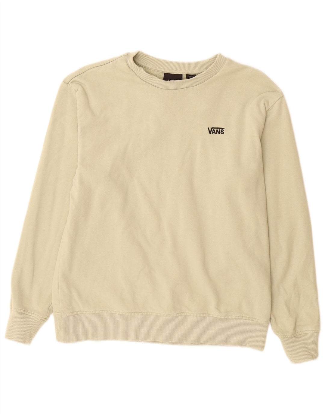 VANS Dame Sweatshirt Jumper UK 10 Small Beige Bomuld