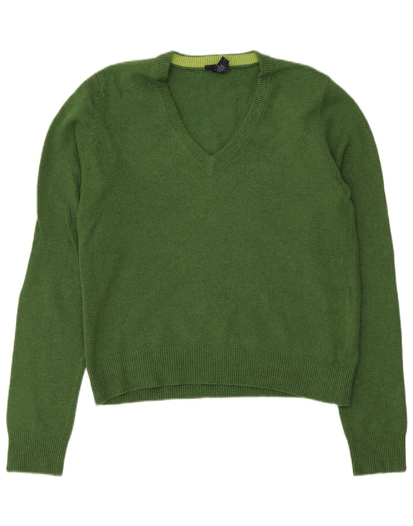 Gant Womens Crop V-hals sweater UK 14 Stor grøn uld