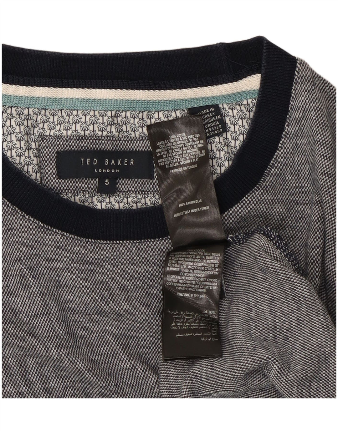 TED BAKER Sweatshirt-trøje til mænd størrelse 5 XL Marineblå bomuld