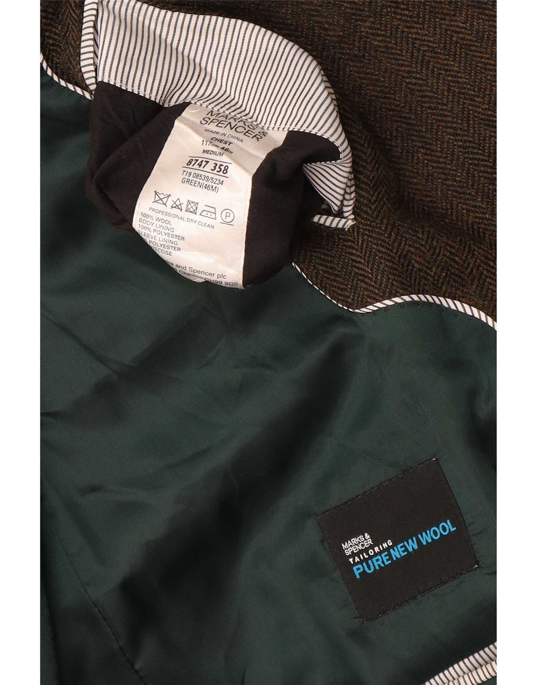 Marks & Spencer Herre 2-knaps blazerjakke UK 46 XL Brun sildebensuld