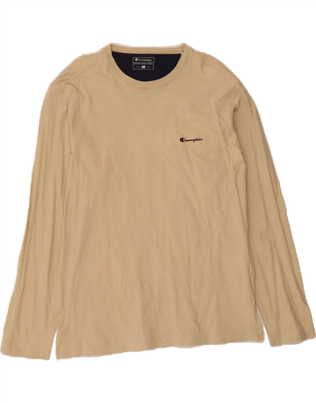 CHAMPION Mens Top Long Sleeve XL Beige Cotton Vintage Champion and Second-Hand Champion from Messina Hembry 