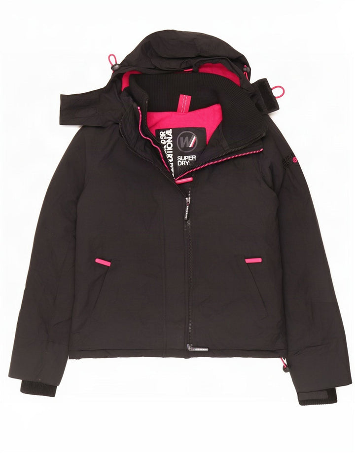 Superdry Windcheater Graphic Windbreaker Jacket UK 16 Large Black