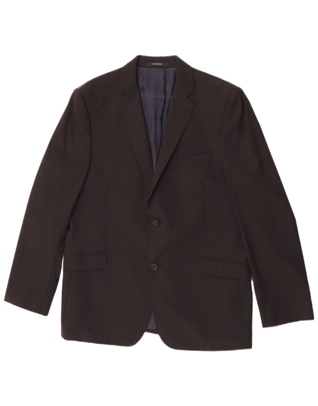 Ted Baker Herre 2 Button Blazer Jacket UK 44 2XL Sort Uld
